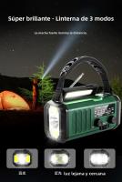 Radio de emergencia NOAA portátil Manivela de mano, batería de carga solar, linterna incorporada, luz de lectura y alarma SOS Compacta y para acampar y emergencias - details 7
