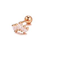 2 uds corona de circonia cúbica tragus stud piercing conch, stud de cartílago de hélice pendiente de cristal joyas oído perforación 16g de acero inoxidable - details 9