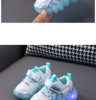 Iluminación niñas zapatillas de deporte de cuero antideslizante suela suave pequeña niña de dibujos animados princesa zapatos de suela suave antideslizante niño zapatos de bebé - details 8