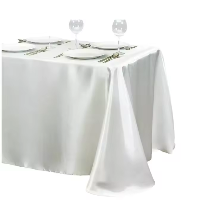 Mantel de satén de Color sólido, cubierta de mesa superpuesta para cumpleaños, boda, banquete, restaurante, Festival, suministro de fiesta - 1