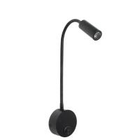 Luz de lectura LED de bronce de 3W, lámpara de pared con cuello de cisne negra, blanca y plateada para cabecera de cama, escritorio, interruptor de noche de 4000K - details 4