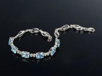 -pulsera de plata de ley 925 para mujer, brazalete exquisito de plata de zafiro, regalo de joyería - details 3
