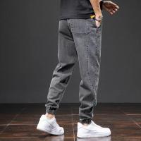 Primavera Verano negro azul Cargo Jeans hombres Streetwear Denim Jogger pantalones hombres holgados Harem Jean pantalones de talla grande - details 21