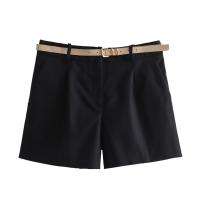Verano nueva ropa de mujer estilo europeo y americano con cinturón decoración casual moda versátil pantalones cortos 8372 - details 2