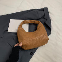 Bolso de hombro tejido en relieve para mujer, bolsa de mano de cuero PU suave, con asa superior pequeña, informal, para uso diario - details 22
