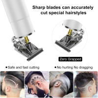 Hatteker-cortadora de pelo eléctrica Zero Grave para hombre, máquina cortadora de pelo recargable, afeitadora Blanca Negra - details 5