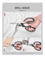 Tijeras de cocina multifuncionales de acero inoxidable para cortar pescado pollo utensilio de chef gadget accesorios para abrir botellas - details 2