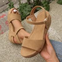 Sandalias de tacón de cuña para mujer, zapatos de moda de verano - details 0