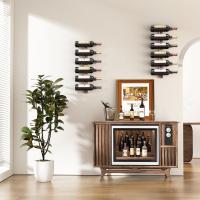 montado en la pared para 12 botellas de vino, de madera, soporte para cocina, comedor, bar - details 2