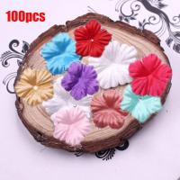 Hojas de seda para manualidades, 100 piezas, rosas, pétalos, accesorio para álbum de recortes, flores artificiales de cinco pétalos - details 2