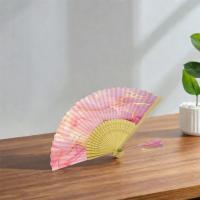 Abanico plegable de bambú con borlas coloridas, elegante abanico chino dorado, artesanía hecha a mano, abanicos plegables tradicionales de la antigüedad, decoración del hogar - details 5