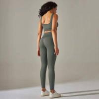 Conjunto de yoga acanalado sin costuras para mujer, ropa de gimnasio, sujetador con elevación, leggings, top de entrenamiento, chándal deportivo, 2 piezas - details 38