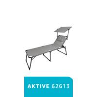 Tumbona plegable multiposición con sombrilla 193x67x85 cm Camping, Gris - details 2