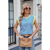 BUNO- Blusas informales holgadas a rayas para mujer, moda de verano 2025, camisas y blusas Vintage de gran tamaño para mujer, Top elegante juvenil para mujer - details 10