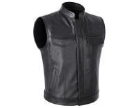 Chaleco sintético clásico para hombre, ropa elegante con cuello levantado para moto, con , - details 3