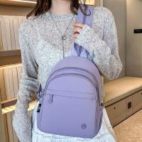 Mochila portátil de nailon para mujer, mochila informal ligera, impermeable, con múltiples bolsillos, con asa, Color sólido - details 10