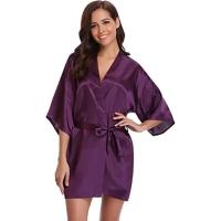 Bata de satén para mujer, lencería íntima, ropa de dormir sedosa, regalo de boda nupcial, bata de baño tipo kimono informal, camisón Sexy - details 13