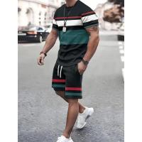 Nueva Ropa Deportiva de Verano para Hombre Camiseta de Manga Corta, Traje de Dos Piezas, Ropa de Viaje al Aire Libre, Pantalones Cortos de Gran Tamaño, Ropa de Entrenamiento - details 1