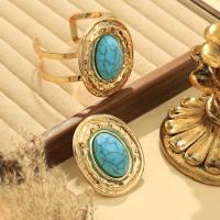 Conjunto de Pulsera y Anillo de Turquesa Diseño Retro Exagitado con Inlay Europeo-Americano - details 1