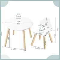 Mesa y sillas redondas de almacenamiento de madera para niños pequeños, mesa infantil de 3 piezas - details 2
