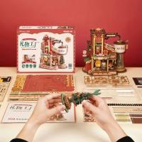Robotime Rokr Dream Gift Factory rompecabezas de madera 3D regalos de Navidad juguete con luz y música para niños Kits de bloques de construcción - details 2