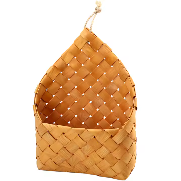Cesta de Madera hecha a mano Cesta de almacenamiento Artesanal Cesta de almacenamiento para Flores Cesta de almacenamiento para Jardín Cesta de almacenamiento para Boda Decoración de comparación - 1
