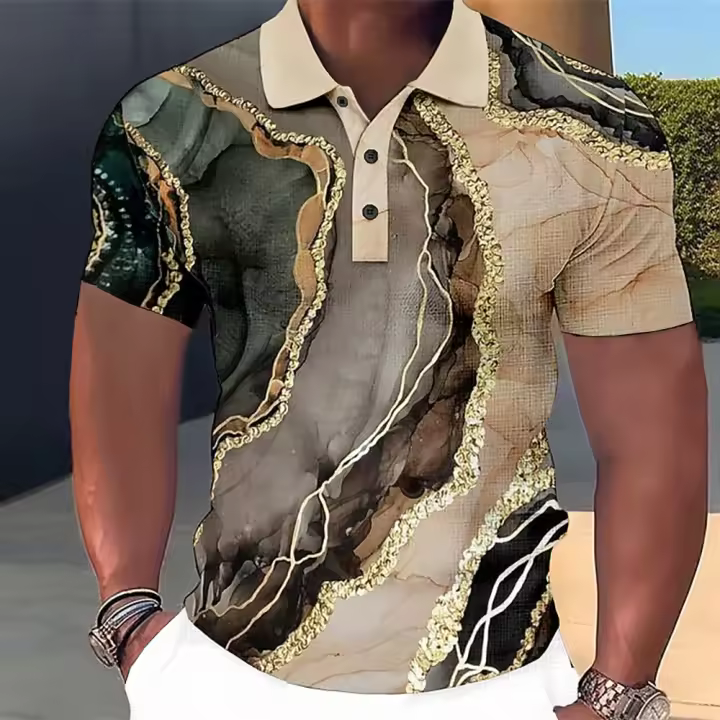 Camiseta Polo para Hombre con Estampado 3D Ropa de Moda de Gran Tamaño con Manga Corta para el Verano - 1