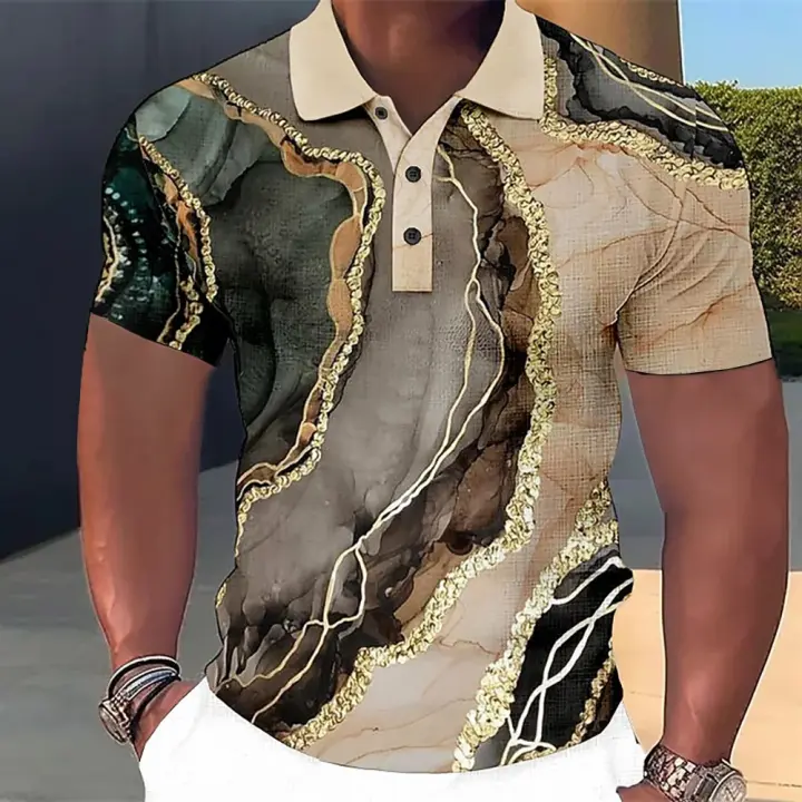 Camiseta Polo para Hombre con Estampado 3D Ropa de Moda de Gran Tamaño con Manga Corta para el Verano - 1