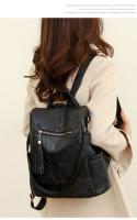 Mochila antirobo para Viajes de Ocio de Mujeres, mochila de viaje de Cuero Blanda Pu de Mujeres, Bolsa simple de gran capacidad - details 14