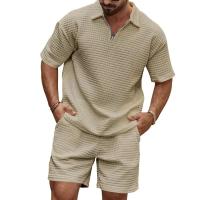 Conjunto deportivo para hombre, Polo de Color sólido, cómodo, informal, a la moda, novedad de verano, 2025 - details 12