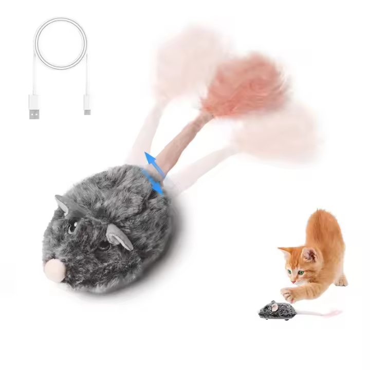 Ratón Móvil Recargable con Sonido Juguete Interactivo para Gatos Ideal para Gatitos - 1