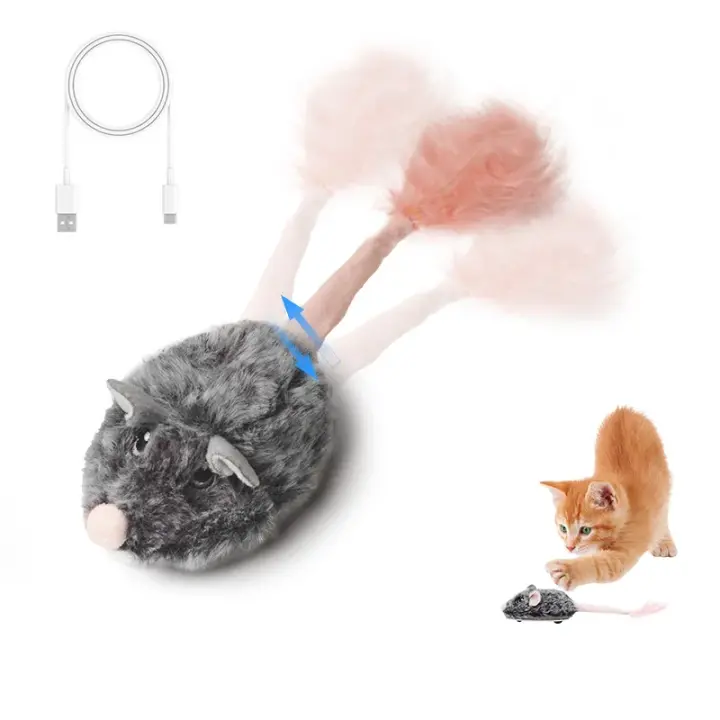 Ratón Móvil Recargable con Sonido Juguete Interactivo para Gatos Ideal para Gatitos - 1