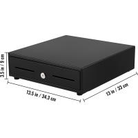 SucceBuy Cajón para caja registradora, 13" 12V, para sistema POS con bandeja para efectivo de 4 billetes y 5 monedas, compartimento para monedas extraíble, 2 llaves incluidas, cable RJ11/RJ12 para supermercado, bar, restaurante - details 2