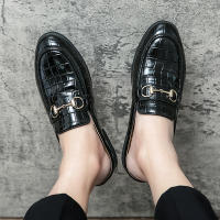 Sandalias con diseño de piedra sintética para hombre, zapatos con hebilla de herradura, tacón versátil, a la moda - details 11