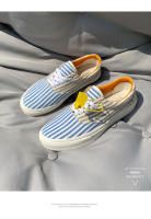 Zapatos de tablero bajos a rayas azul-marrón, talla extra grande para hombre y mujer, los mismos zapatos casuales versátiles. - details 3