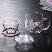 Sakura-taza de vidrio con filtro Infusor de té y tapa, juego de tazas de flores de cerezo, taza de té de flores, vasos para beber, 300Ml - details 2