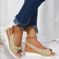Sandalias de mujer con plataforma, hebilla de moda, punta abierta, cómodas, tacones altos ligeros, sandalias de boda de oficina para mujer resistentes al desgaste - details 2