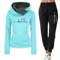 Conjunto deportivo de otoño e invierno para mujer, pantalones con capucha y pantalones para correr, ropa informal de alta calidad de 2 piezas para mujer - details 1