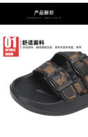 Nuevas zapatillas con amortiguación de aire de fondo grueso de gran tamaño, zapatillas de una palabra para sandalias al aire libre de verano para hombres y dos zapatillas para la playa - details 3