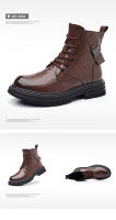 Cuero Piel de vaca Forro polar Botas cálidas para hombres Botas de tendencia versátiles Botas de herramientas - details 24