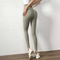 Pantalones de yoga para mujer Try to BN, malla push-pull de cintura alta, sin costuras, color nude - details 7