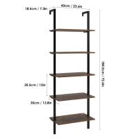 Estante de Libros Industrial Homfa Unidad de Almacenamiento de Pared para Habitación 60x35x185cm - details 1
