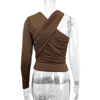 Venta de camiseta básica de manga larga Off-ulder, nueva camiseta Sexy con cuello Halter, moda para mujer, chica caliente - details 17