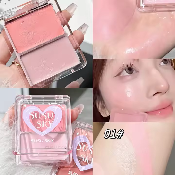 Paleta de Rostro Brillante de Jelly de Dos Colores Alto Brillo Cremal Contorno para Mujeres - 1