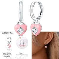 Pendientes de plata con borlas de copos de nieve azules y diamantes, lazo rojo para mujer, joyería creativa, regalos temáticos navideños - details 6