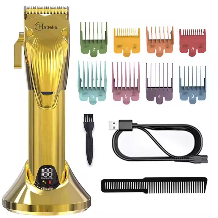 Cortadora de pelo profesional ajustable para hombres, cortadora de pelo eléctrica, potente máquina de corte de pelo, kit de corte de pelo recargable - 1