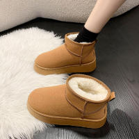 Botas de nieve de suela gruesa para mujer, zapatos de lana de piel de oveja auténtica, con plataforma de lujo, novedad de invierno, 2023 - details 4