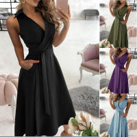 Primavera/Verano Moda Manga larga Cuello en V Vestido ajustado estampado Ropa de mujer - details 0