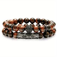 Pulsera de Ónix y Ojo de Tigre para Hombres, Pulsera Elástica de Cuentas Naturales, Joyería Masculina Elegante y Protectora, Pulsera Espiritual, Accesorios Hombre Moda - details 3