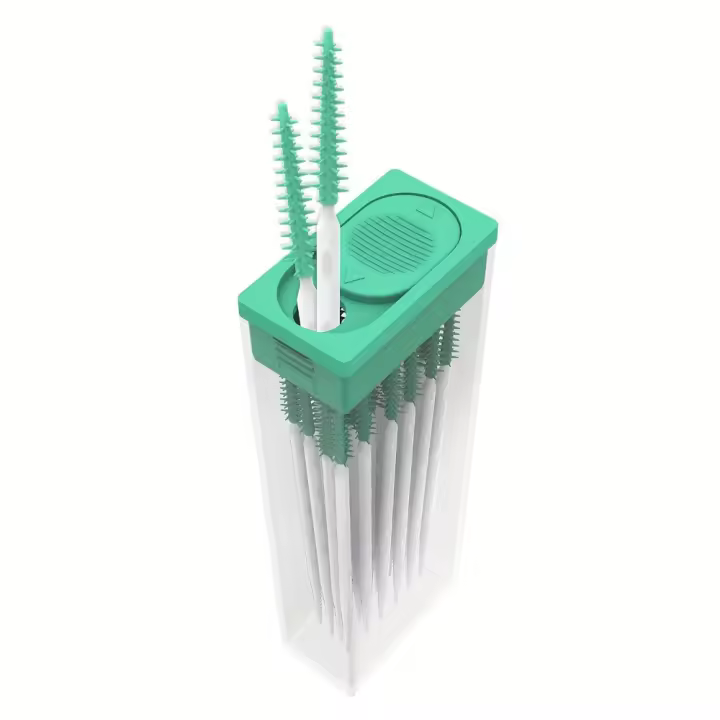 Limpiador de cepillo Interdental de menta, limpiador de hilo Dental, limpiador de hilo Dental, cepillo interespacial de salud bucal único, eliminación de manchas resistentes, 100 piezas - 1